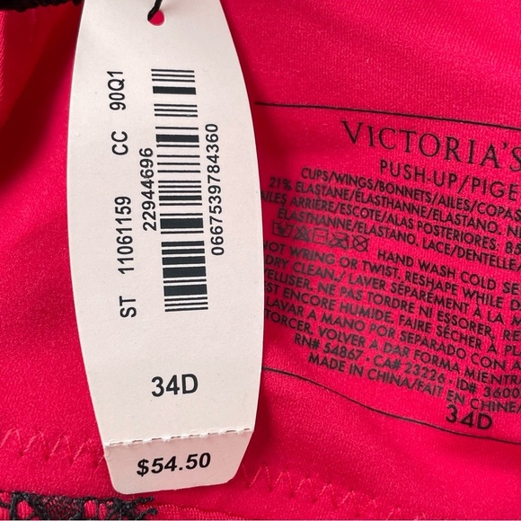 Victoria's Secret Bra Red and Black Lace 34D - Picture 8 of 8